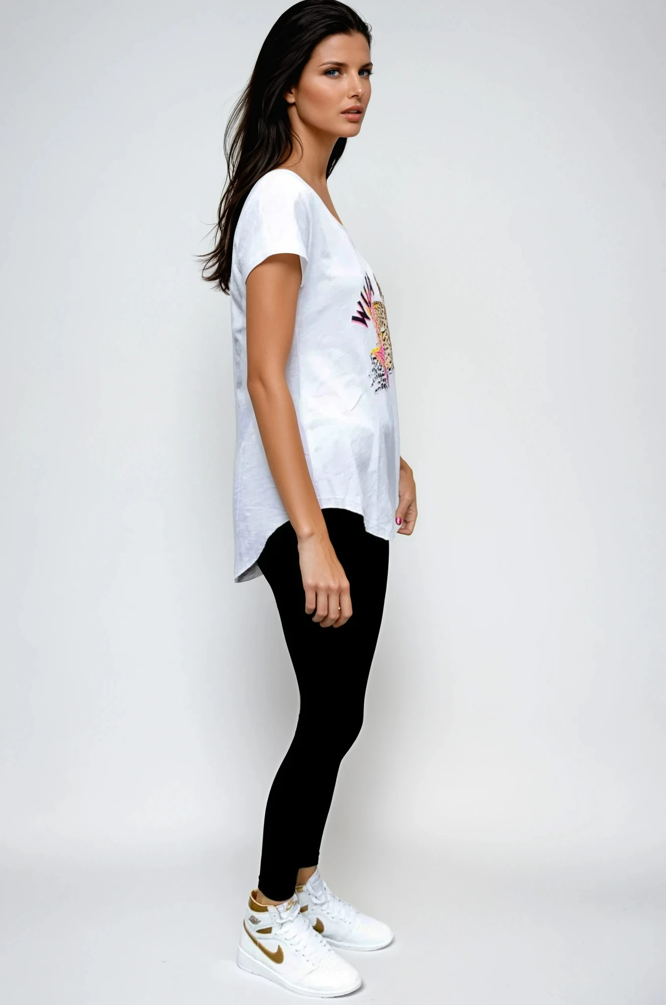 Tobi Tee White - Pink Lightning Print