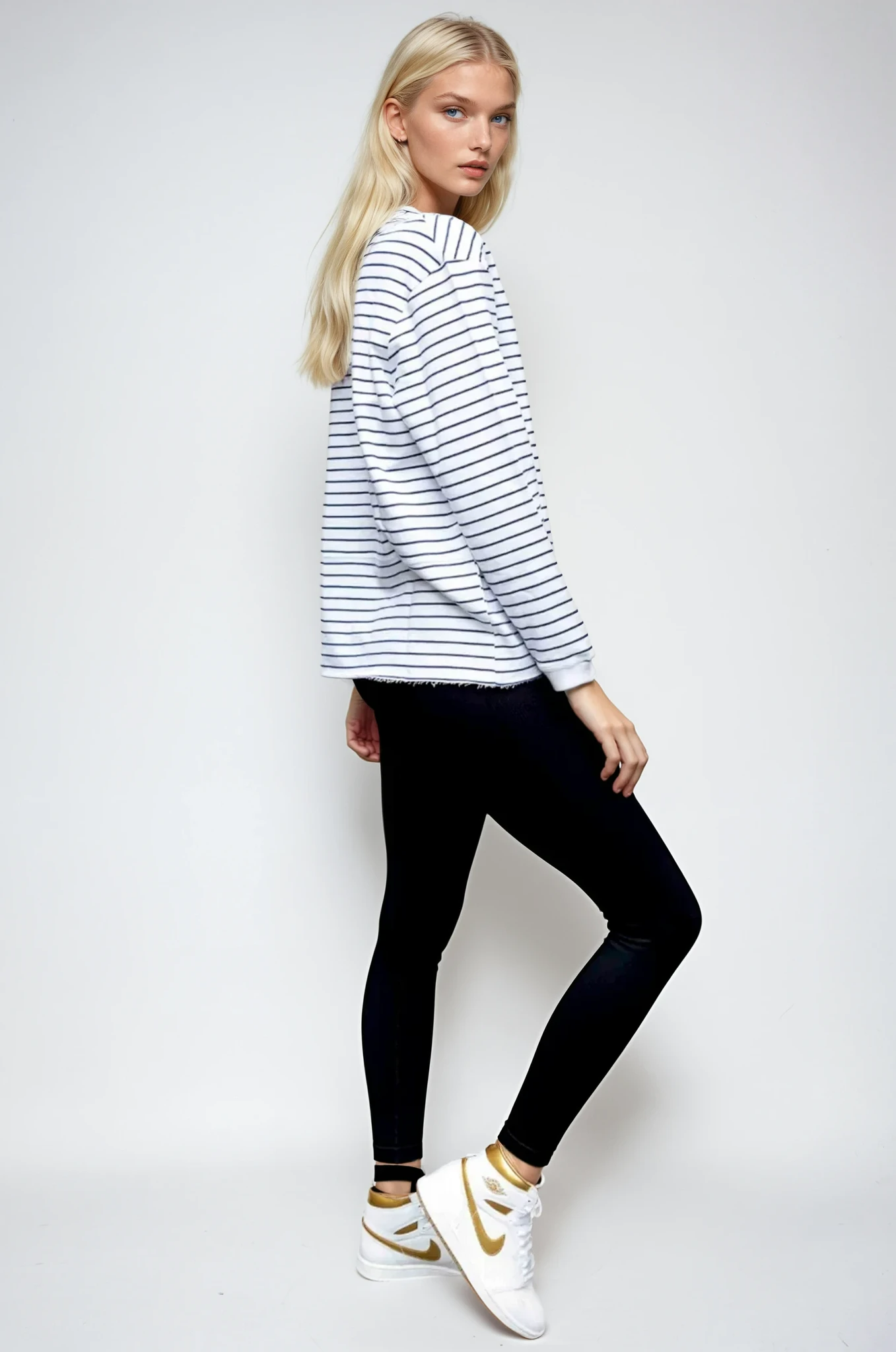 Jen Sweater Stripe - Ocean Sun Sequin