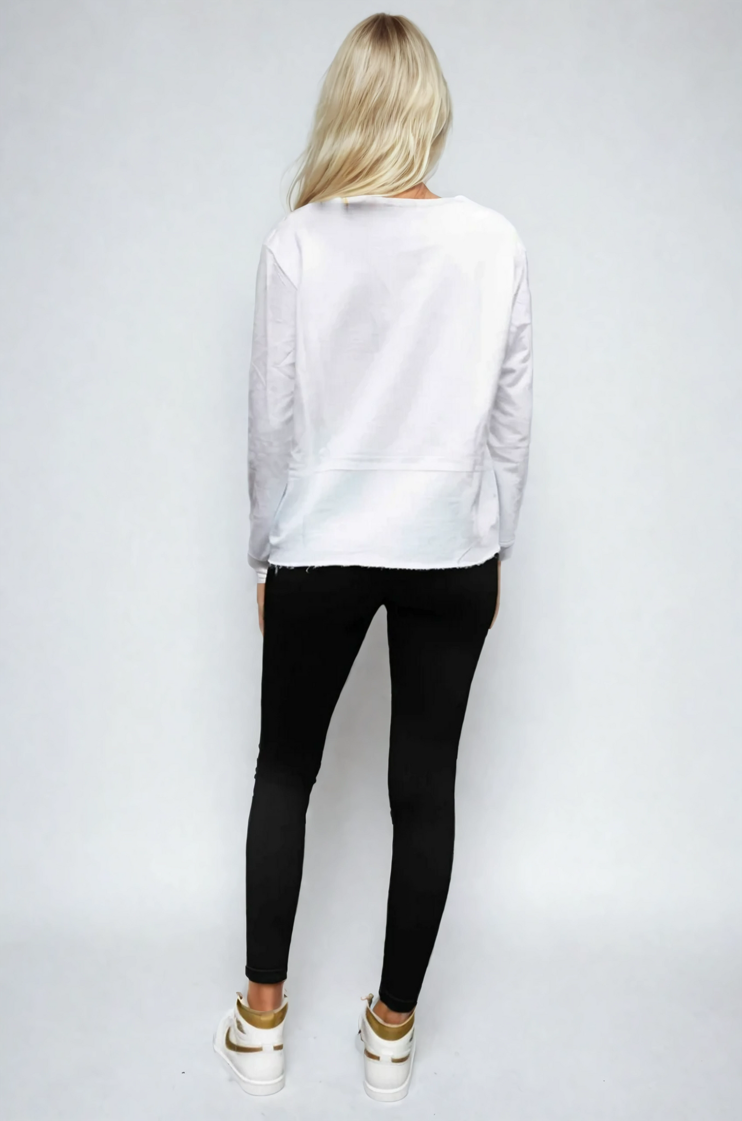 Jen Sweater White - Evil Eye Gold Sequin