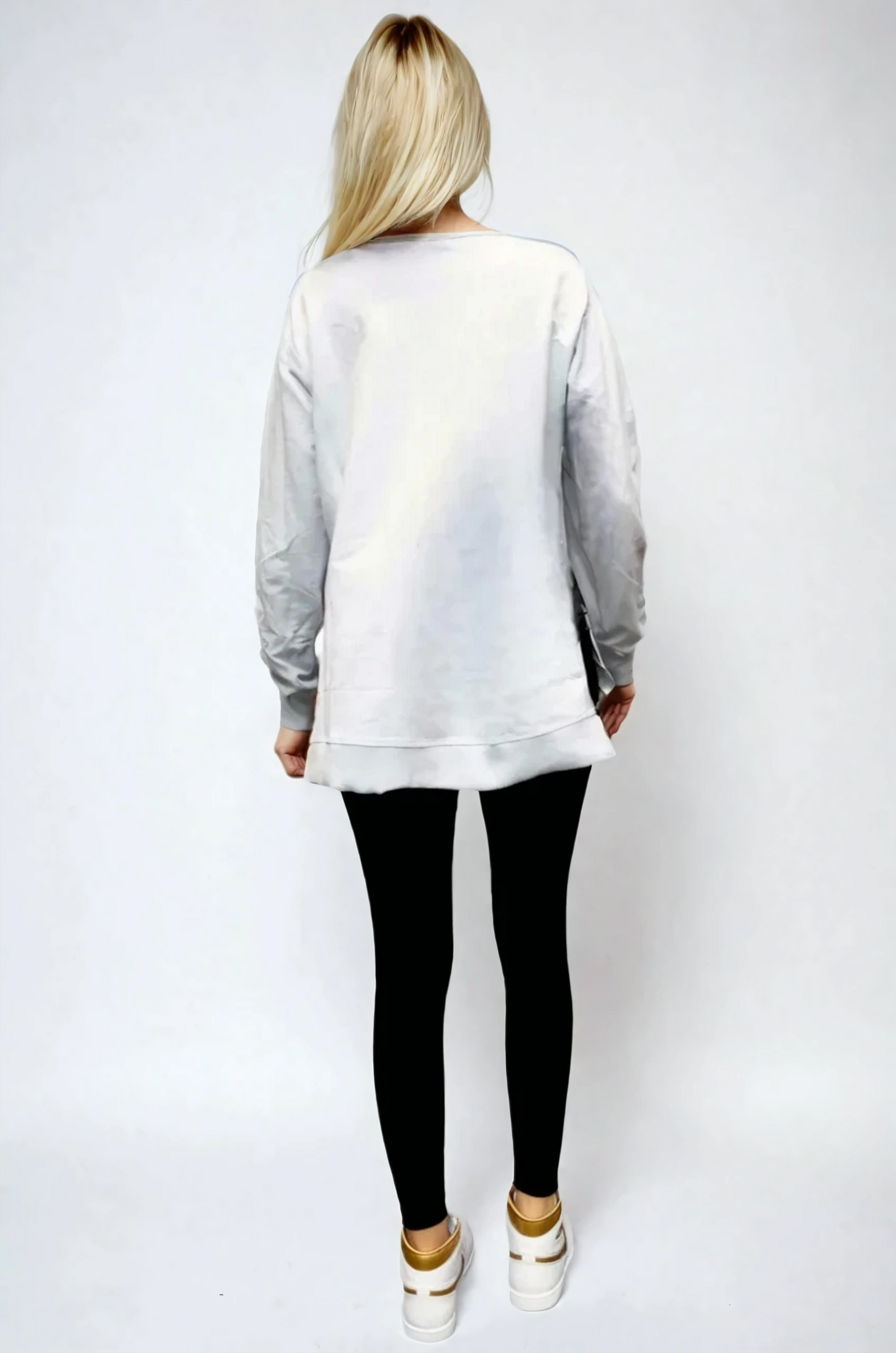 Suzie Sweater Sky Blue - Blue Lightning Print