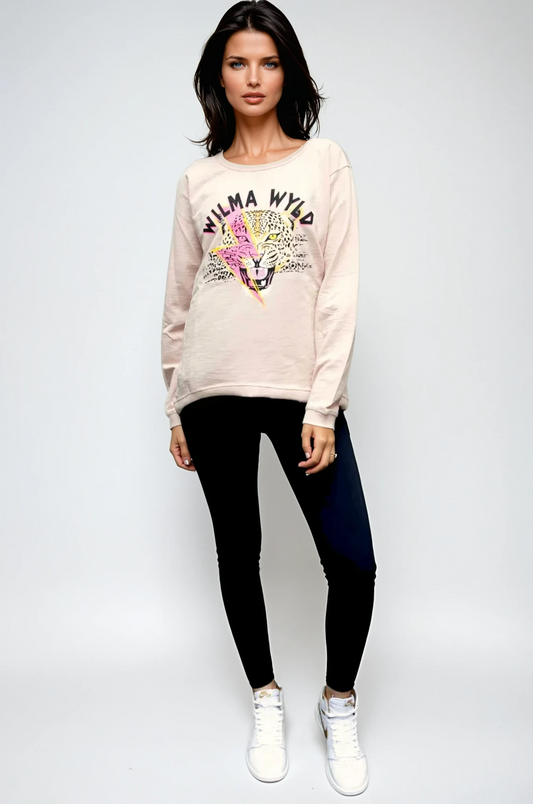 Taylor Sweater Blush - Pink Lightning Print