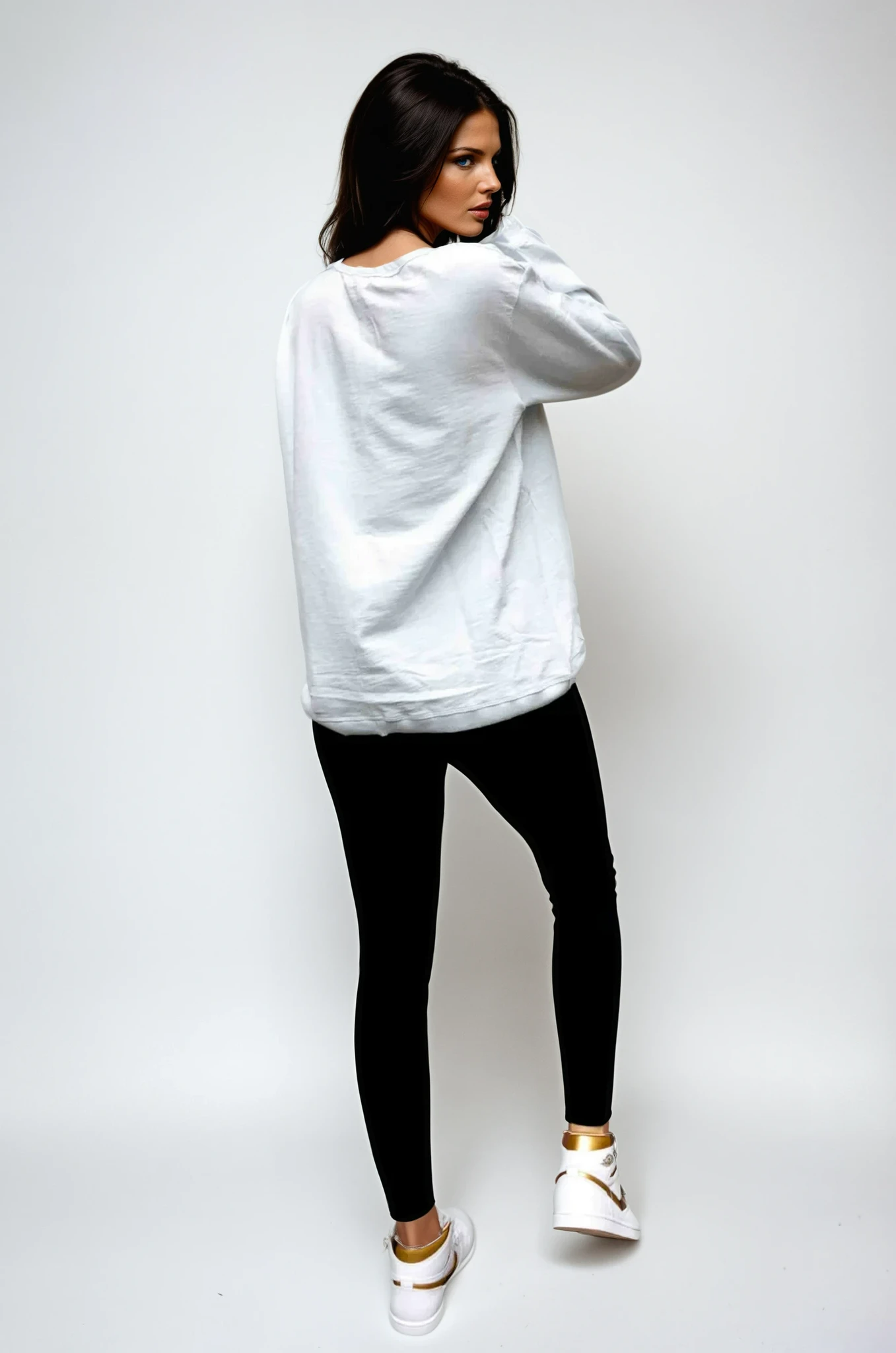 Taylor Sweater Sky Blue - Evil Eye Gold Sequin