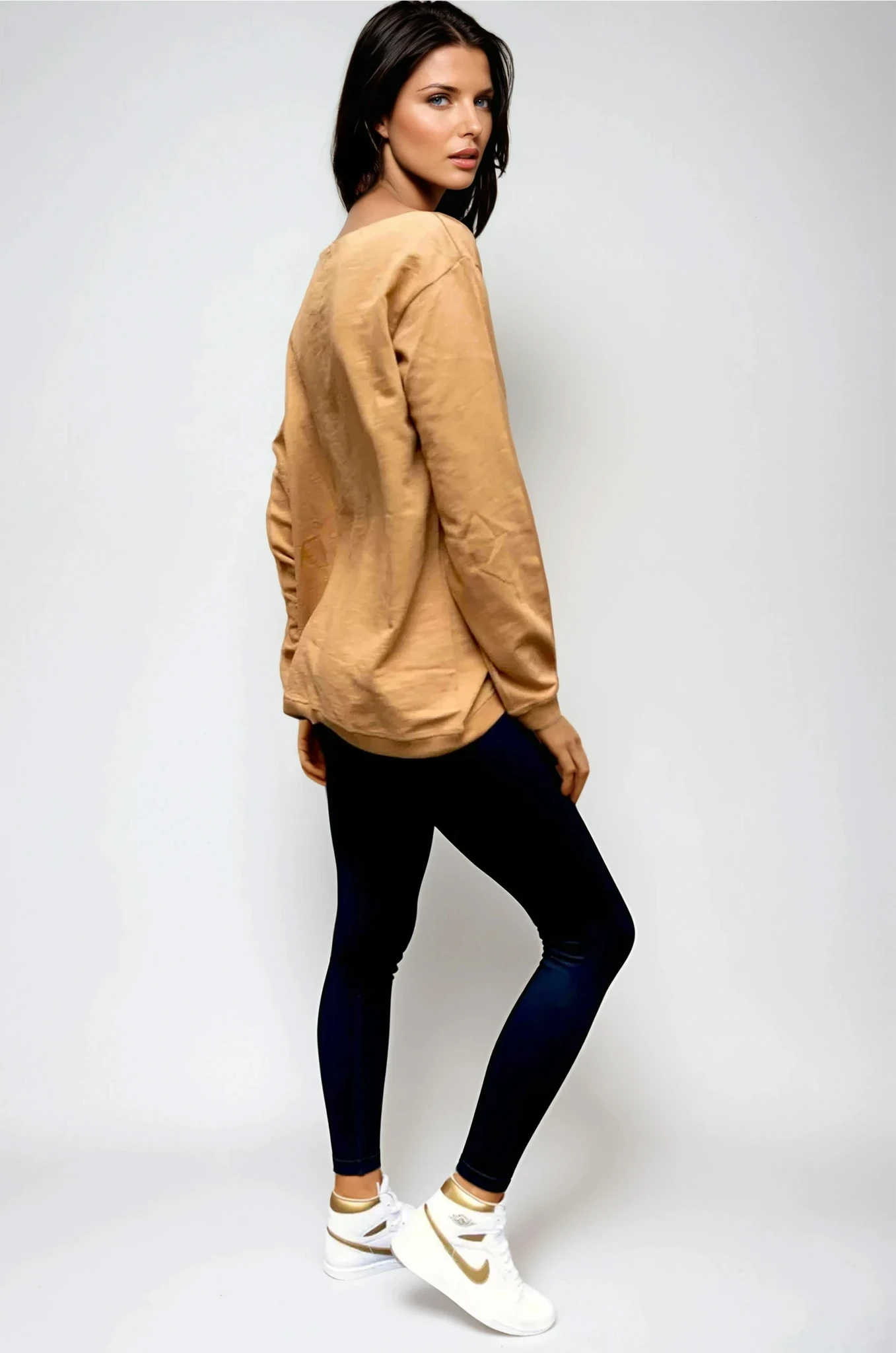 Taylor Sweater Tan - Evil Eye Sequin
